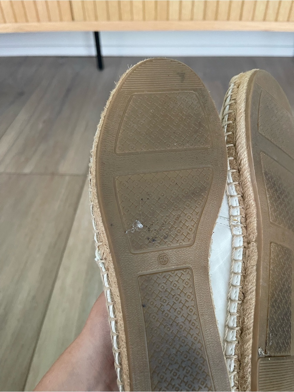 Tory Burch White Perforated Logo Espadrille Flats - Picture 5 of 7